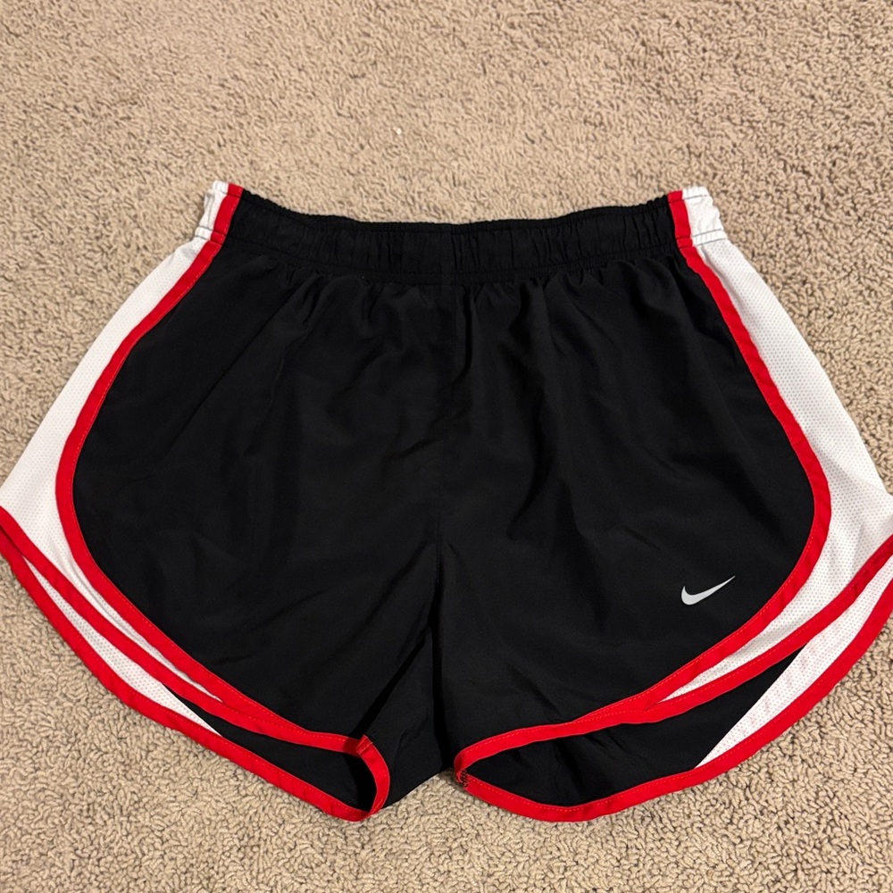 Nike Women's Black and Red Athletic Shorts
